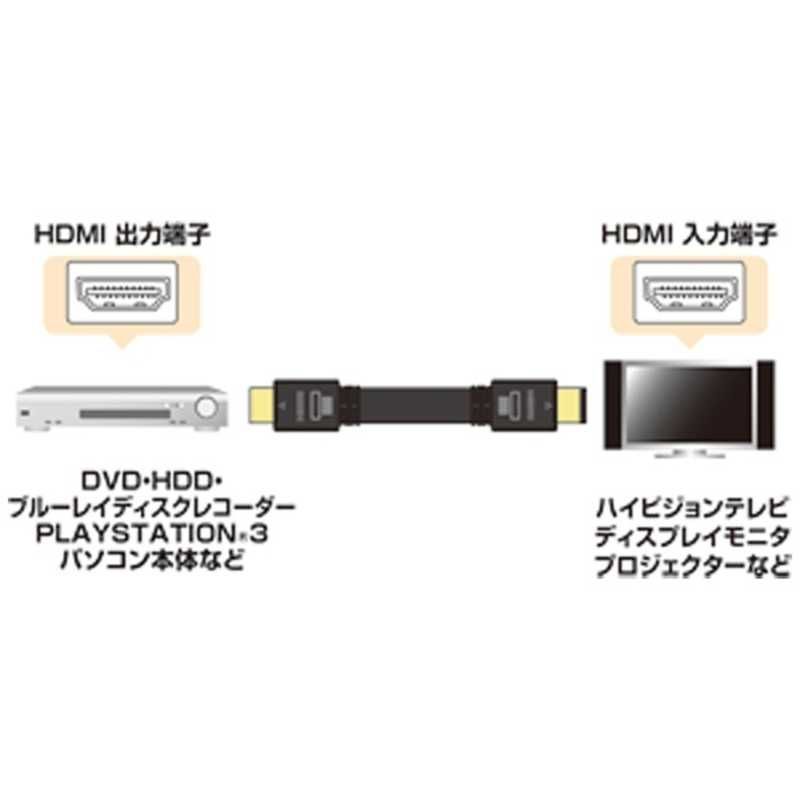未開梱 サンワサプライ HDMIケーブル ブラック 10m HDMI⇔HDMI フラットタイプ 4K対応 KM-HD20-100FK