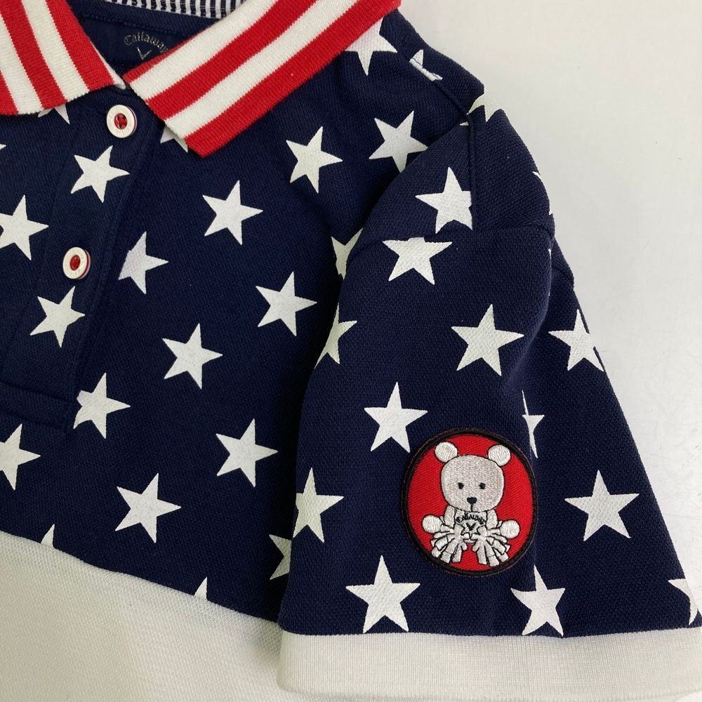 Callaway キャロウェイ 総柄 ポロシャツ 半袖 ゴルフ ウェア 人気 星 CALLAWAY キャロウェイ 半袖ポロシャツ ボタンダウン 総柄