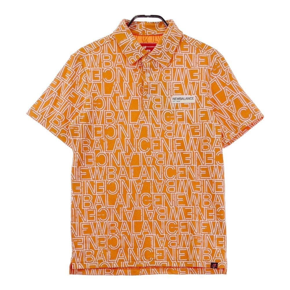 サイズ：4 NEW BALANCE GOLF ニューバランス 半袖ポロシャツ 総柄 オレンジ系 [240101311431]# ゴルフウェア メンズ ストスト