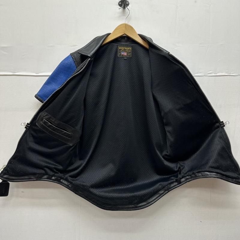 バンソン パンチングレザー 半袖 VANSON ジャケット VANSON - VANSON パンチングレザー半袖ジップアップジャケットの