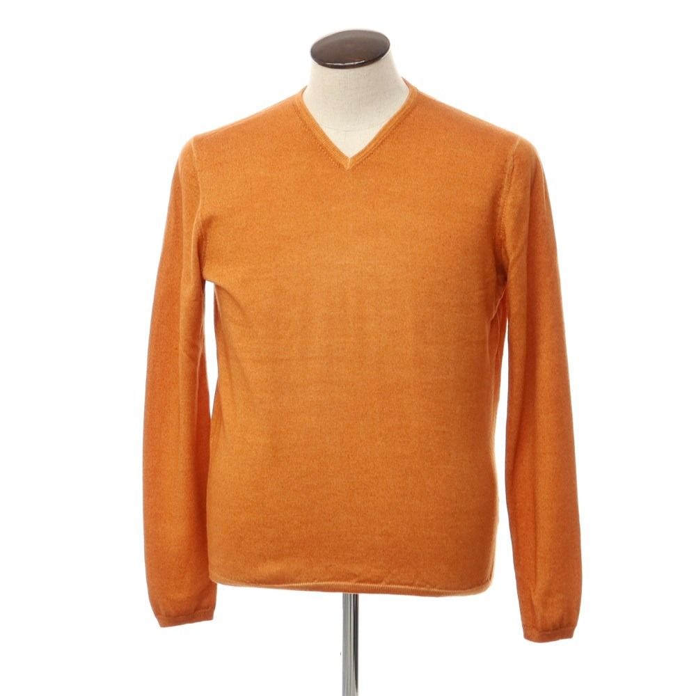【中古】クルチアーニ CRUCIANI ウール Vネック ニット オレンジ【サイズ50】【メンズ】