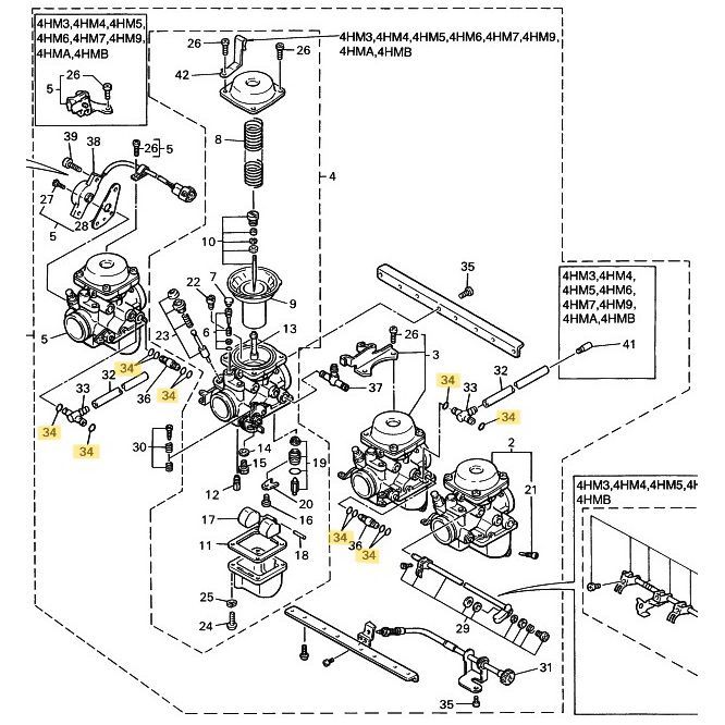 ミクニ キャブレター XJR400 4HM Oリング リペア オーバーホール