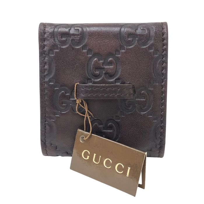 GUCCI グッチ トラベルクロック200 置時計 レザー ブラウン クオーツ