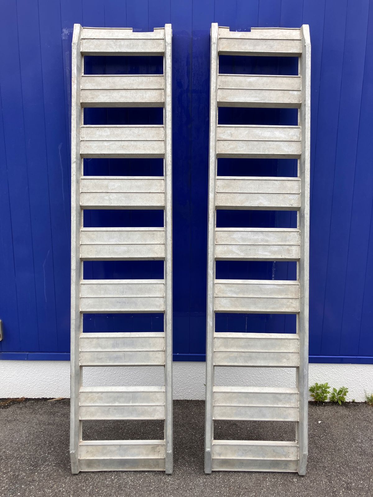 送料無料！【中古品】SHOWA　アルミブリッジ　L=2100mm　W=460mm（有効幅400mm）建機 農機械 アクトツール富山店入