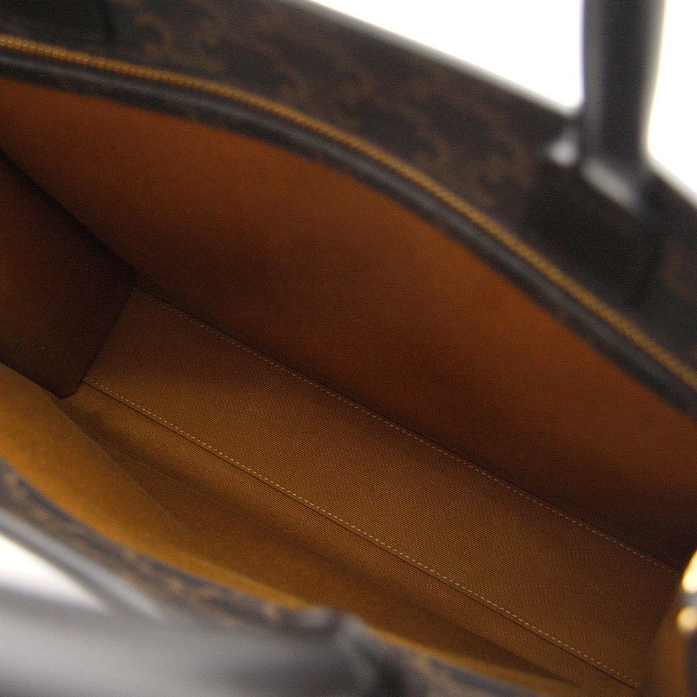 美品 セリーヌ トートバッグ TRIOMPHE トリオンフ ミディアム バーティカル カバ 194432 ブラック CELINE ブランドバッグ 2way バック A4対応