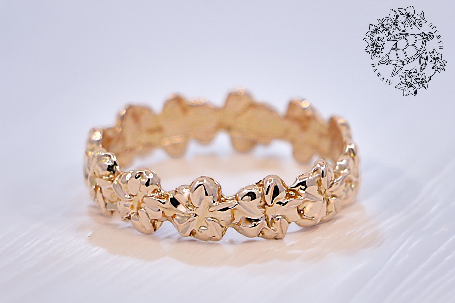 14K プルメリア リング ピンクゴールド ハワイアンジュエリー ハワジュ