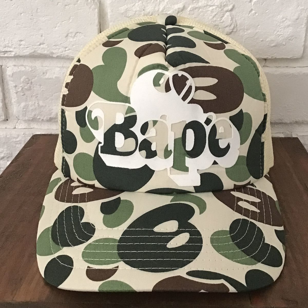 メンズA BATHING APE MILOメッシュ キャップ 黒 白 マイロ エイプ