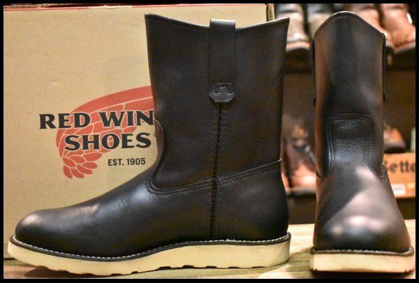 7.5E 11年 レッドウィング 8169 ペコス 黒 ブラッククローム プルオン ブーツ redwing pecos HOPESMORE FD365