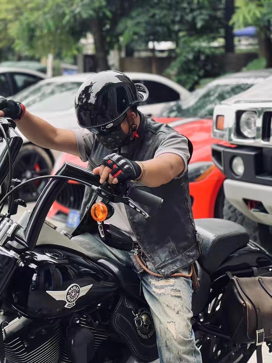 内蔵レンズハーレー トレロヘルメット ハーフヘルメット半キャップ