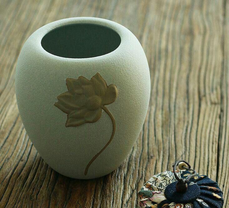 粗陶密封茶葉缶陶磁器茶箱茶倉缶収納茶缶