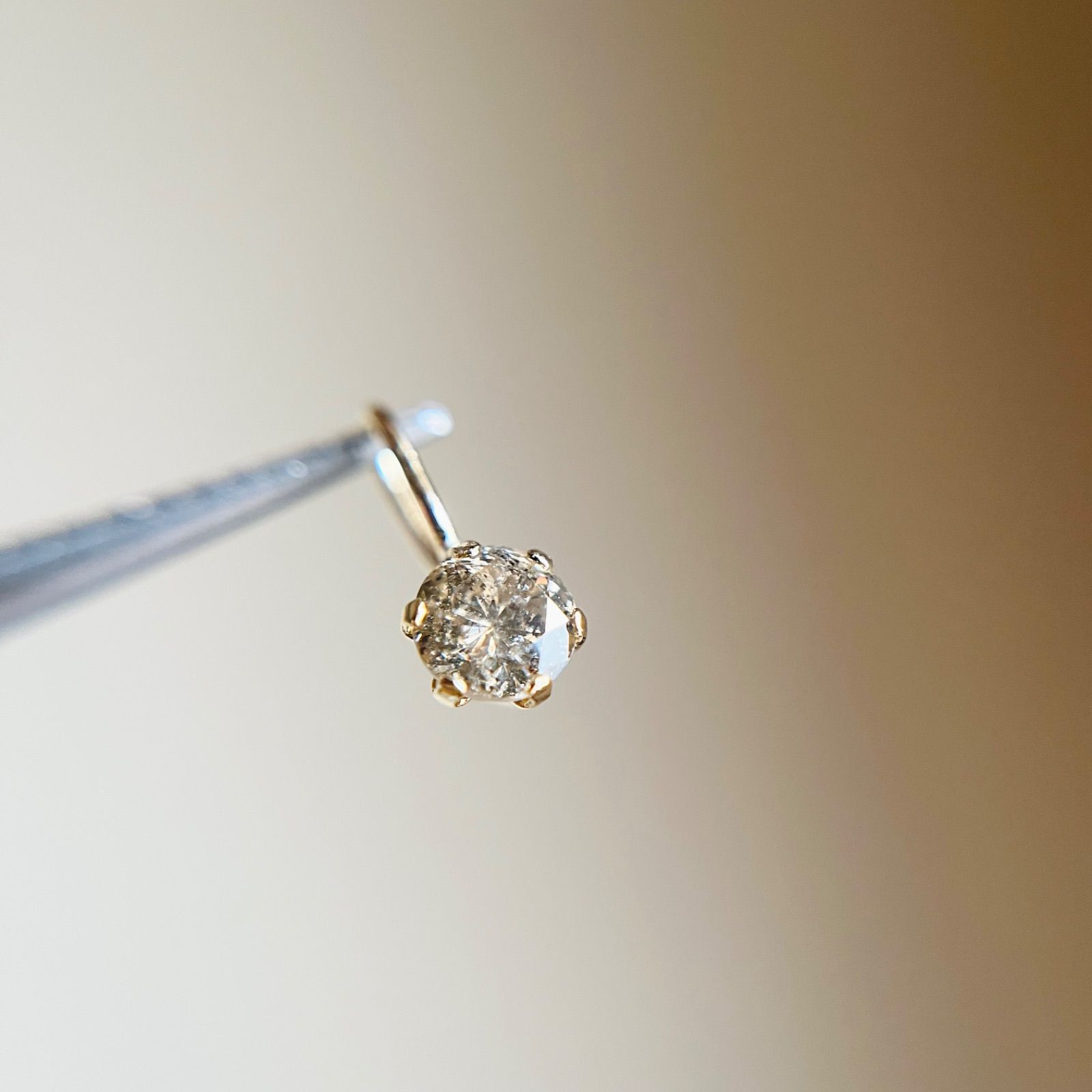 K18YG 天然ダイヤモンド 0.13ct チャーム ペンダントトップ dia
