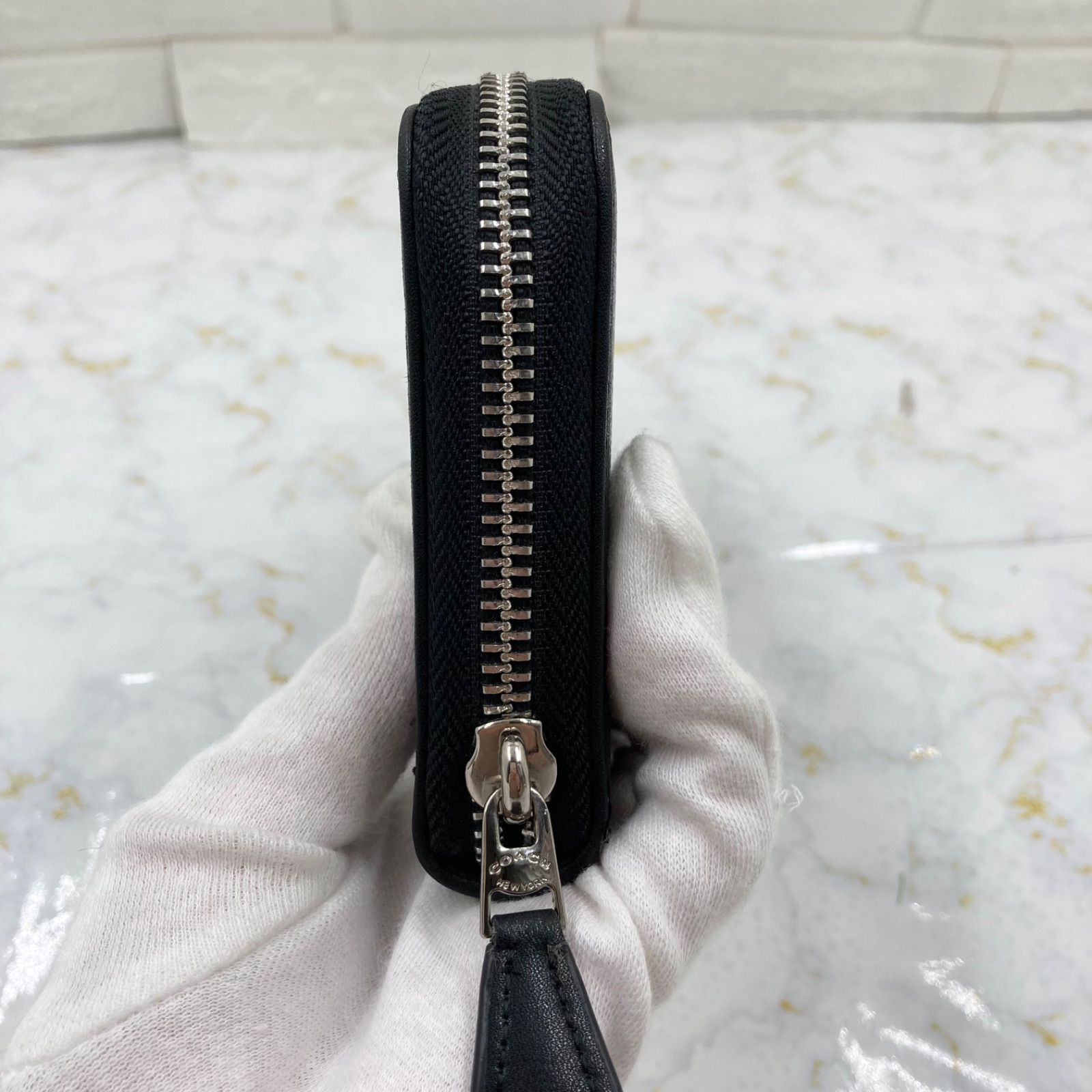 新品未使用❗️ COACH コーチ シグネチャー PVC×レザー ラウンド