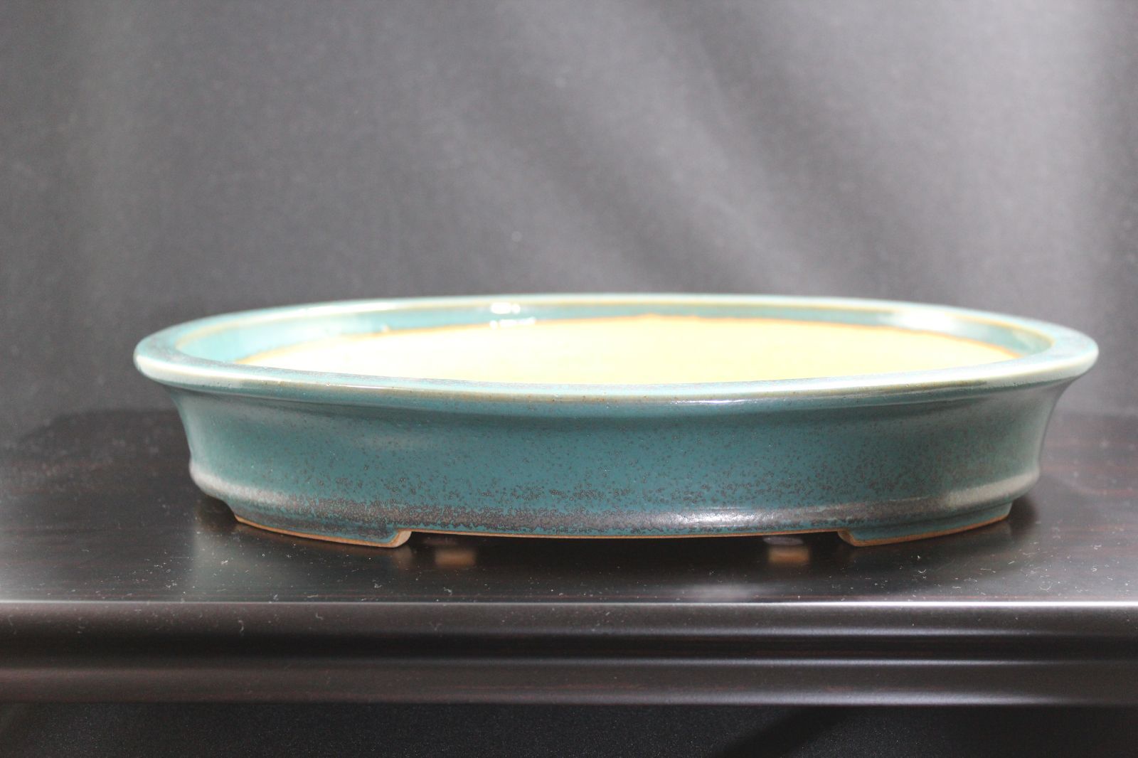 盆栽鉢 常滑 黎鳳 楕円鉢 12.7(32.5cm) 緑 織部 TA-73 - メルカリ