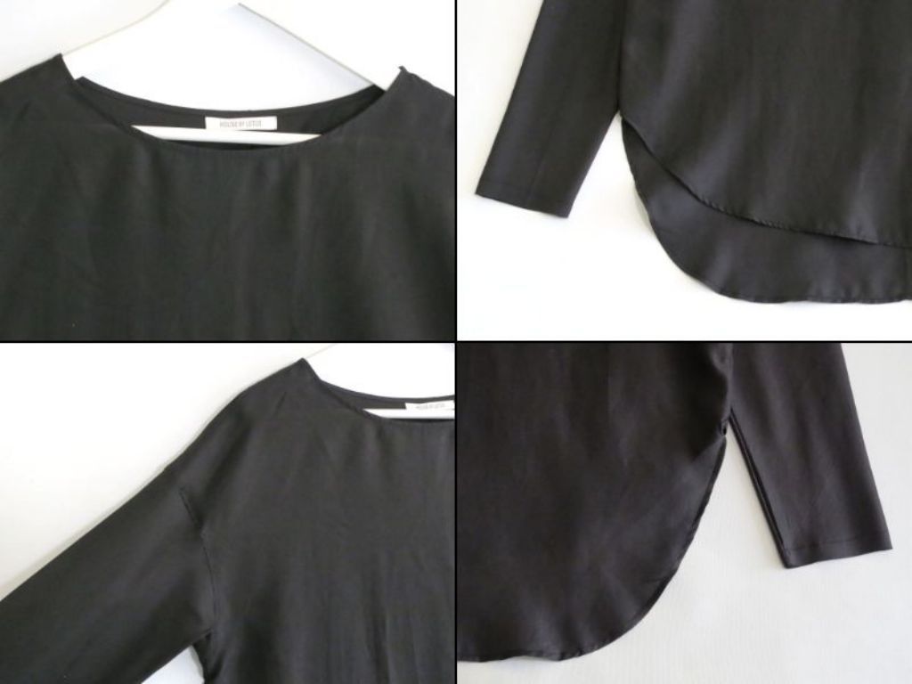 HOUSE OF LOTUS ハウス オブ ロータス  シルクロングスリーブブラウス　※完売品  ・M 30222013030 ブラック シルクロングスリーブブラウス（30222013030