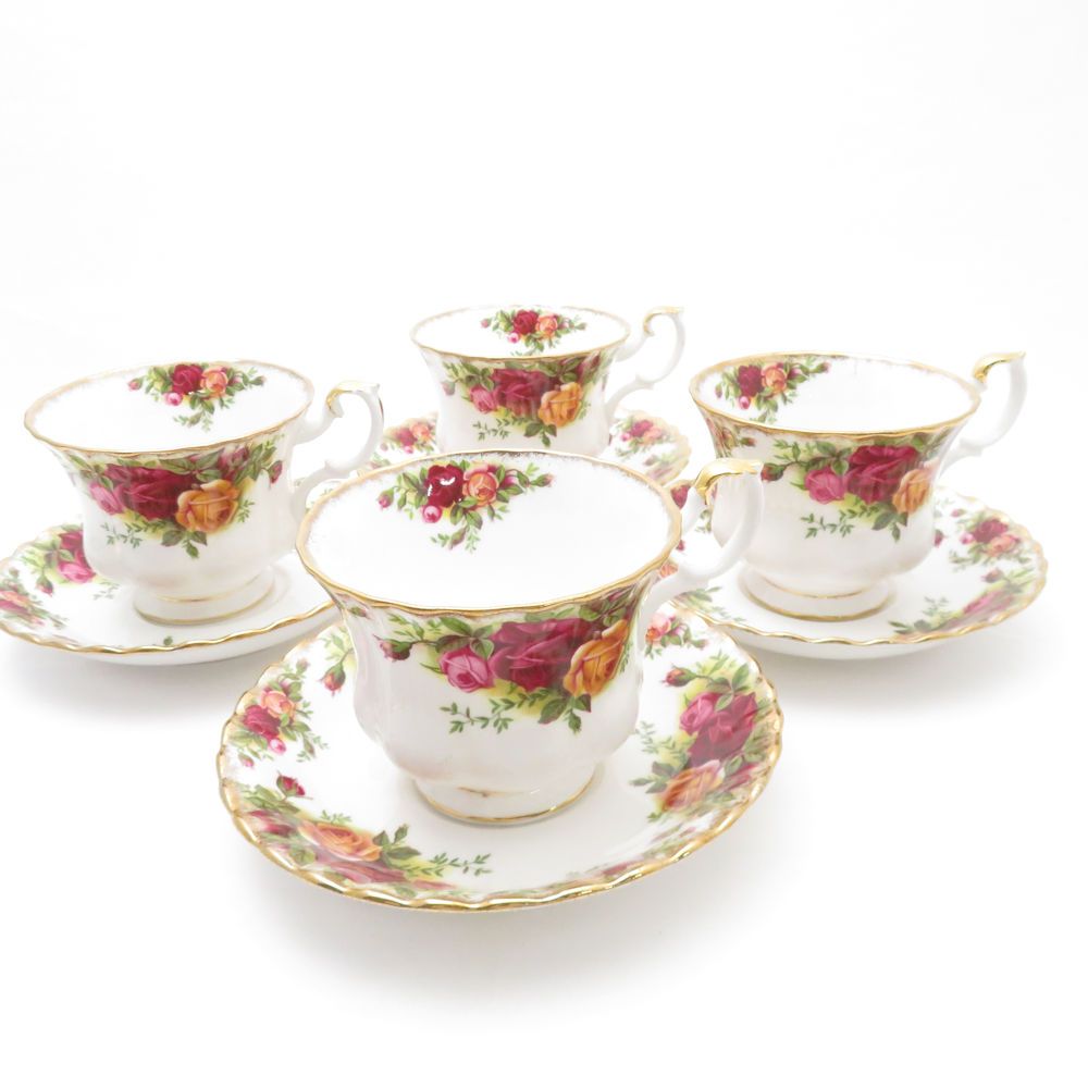 ROYAL ALBERT ロイヤルアルバート オールドカントリーローズ カップ＆ソーサー 4客 セット ティー コーヒー 薔薇 SM2712B4 