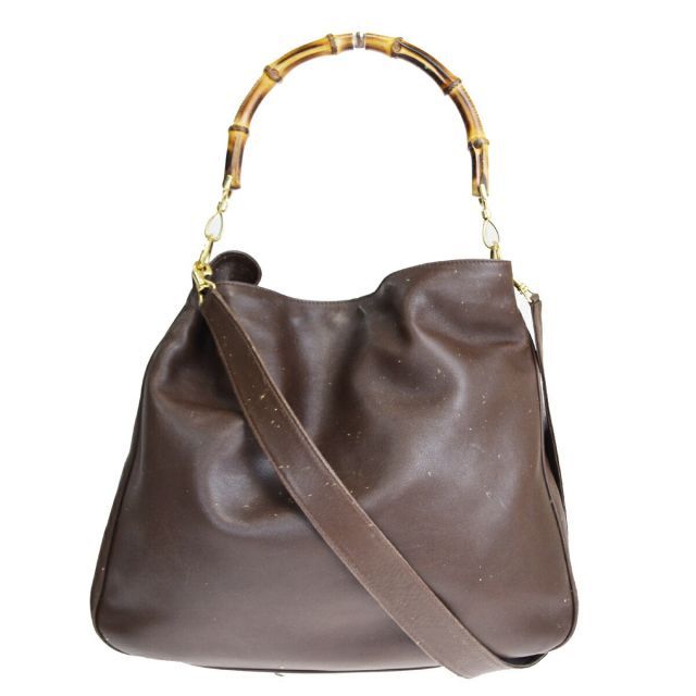 希少 グッチ バンブー ミニハンドバッグ 2Way ショルダーバッグ ブラウン Yahoo!オークション -「グッチ バッグ バンブー 2way ブラウン