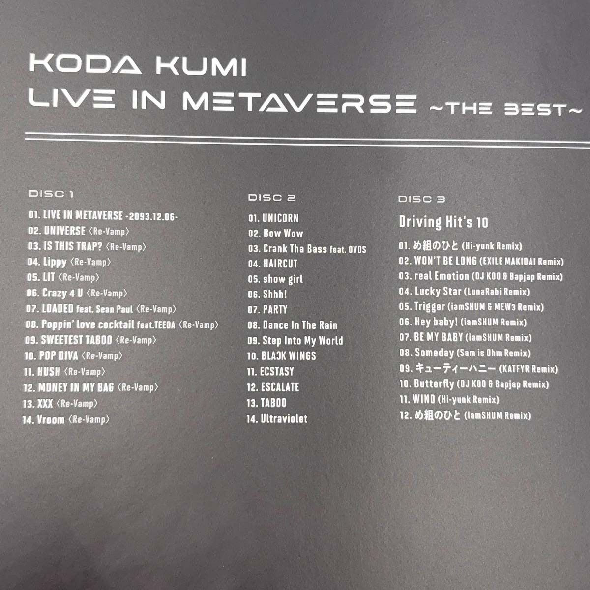 倖田來未　「LIVE IN VERSE ～THE BEST～」豪華盤 LIVE IN METAVERSE ～THE BEST～ - DISCOGRAPHY | 倖田來未