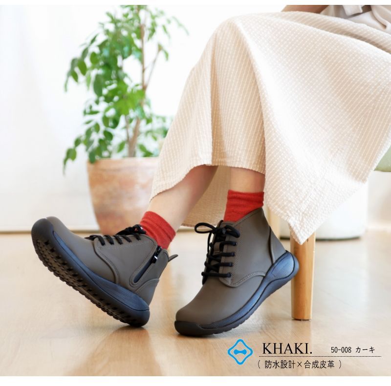 Regetta Canoe レースアップブーツ 防水 耐水 晴雨兼用 滑りにくい フラット 3E