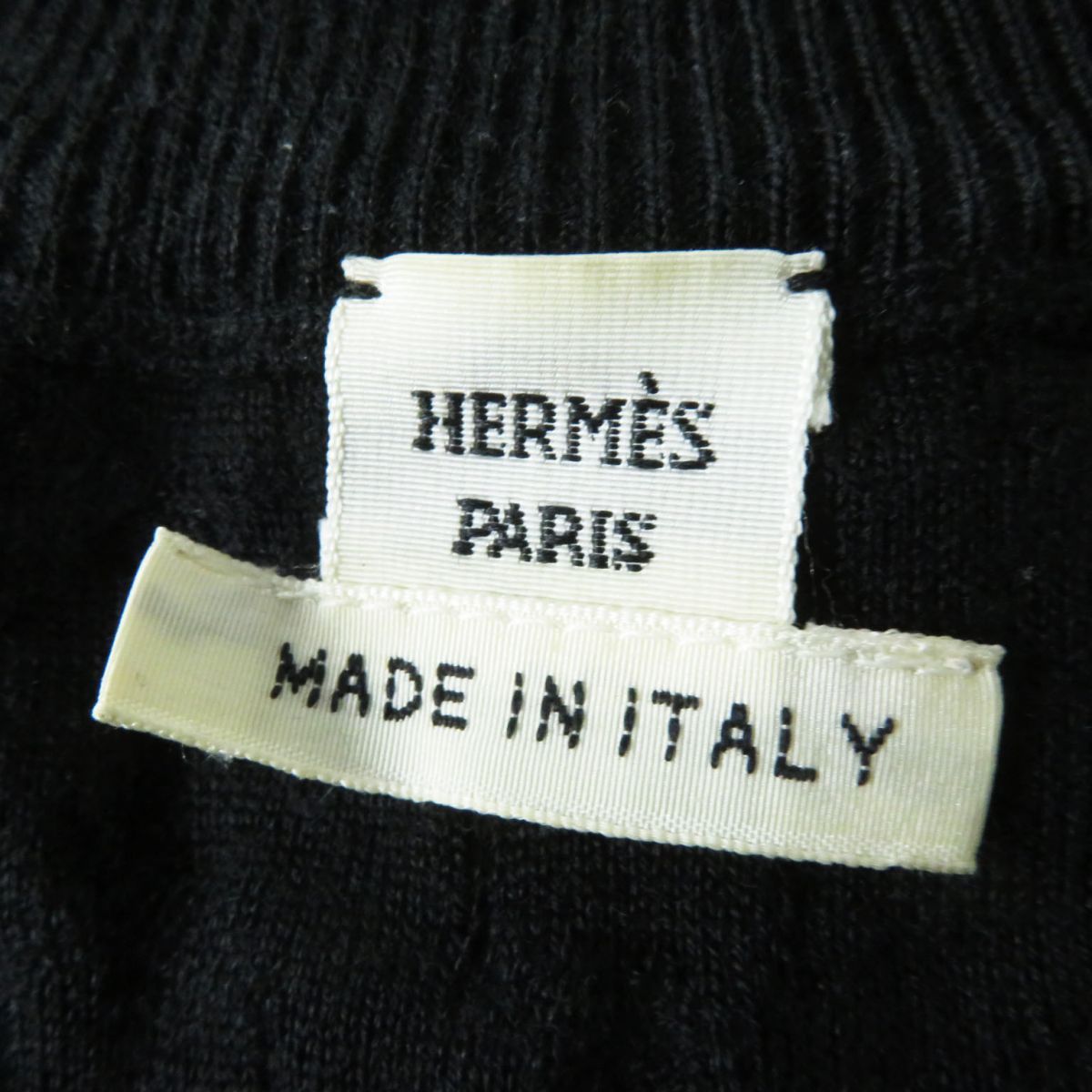 美品◎イタリア製 HERMES エルメス カシミヤ×シルク フレンチスリーブ