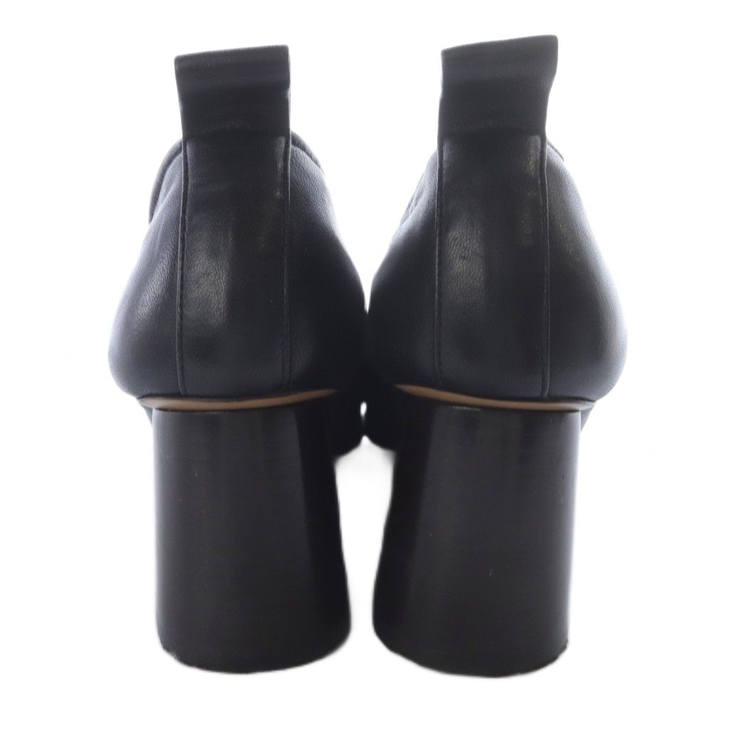 セリーヌ フィービー期 バレリーナ チャンキーヒールパンプス レザー  