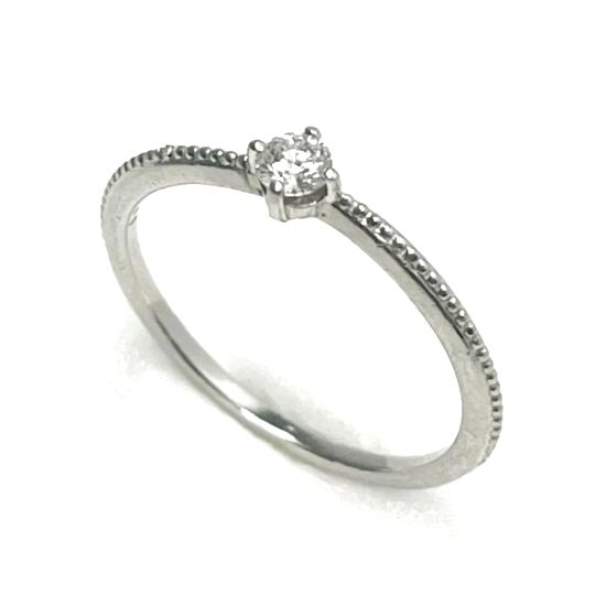 値下げ！ete エテ ソリティア ダイヤ リング Pt900 1Pダイヤモンド0.1  