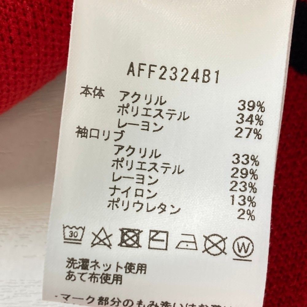 サイズ：L AND PER SE アンパスィ 2024年モデル ニットセーター ロゴ総柄 レッド系 [240101461934] ゴルフウェア レディース ストスト AND PER SE アンパスィ 2024年モデル ニットセーター ロゴ総柄