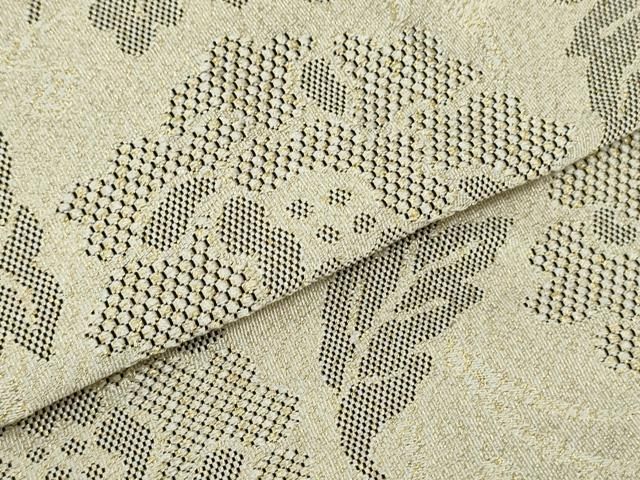 平和屋着物●爪掻き本綴れ　八寸名古屋帯　草花文　金糸　正絹　逸品　DAAT7703ob 平和屋着物○爪掻き本綴れ 八寸名古屋帯 草花文 金糸 正絹 逸品