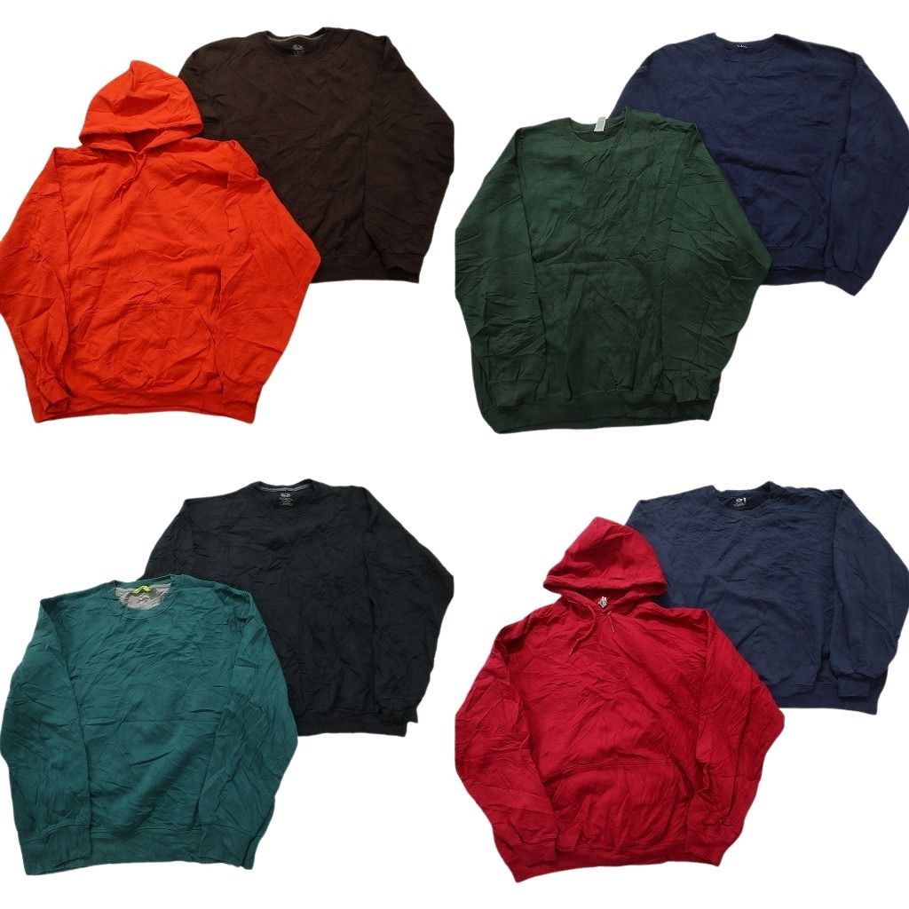 古着卸 まとめ売り  無地スウェット 8枚セット (メンズ 2XL ) フルーツオブザルーム フーディー 単色 中古 古着 MY2857