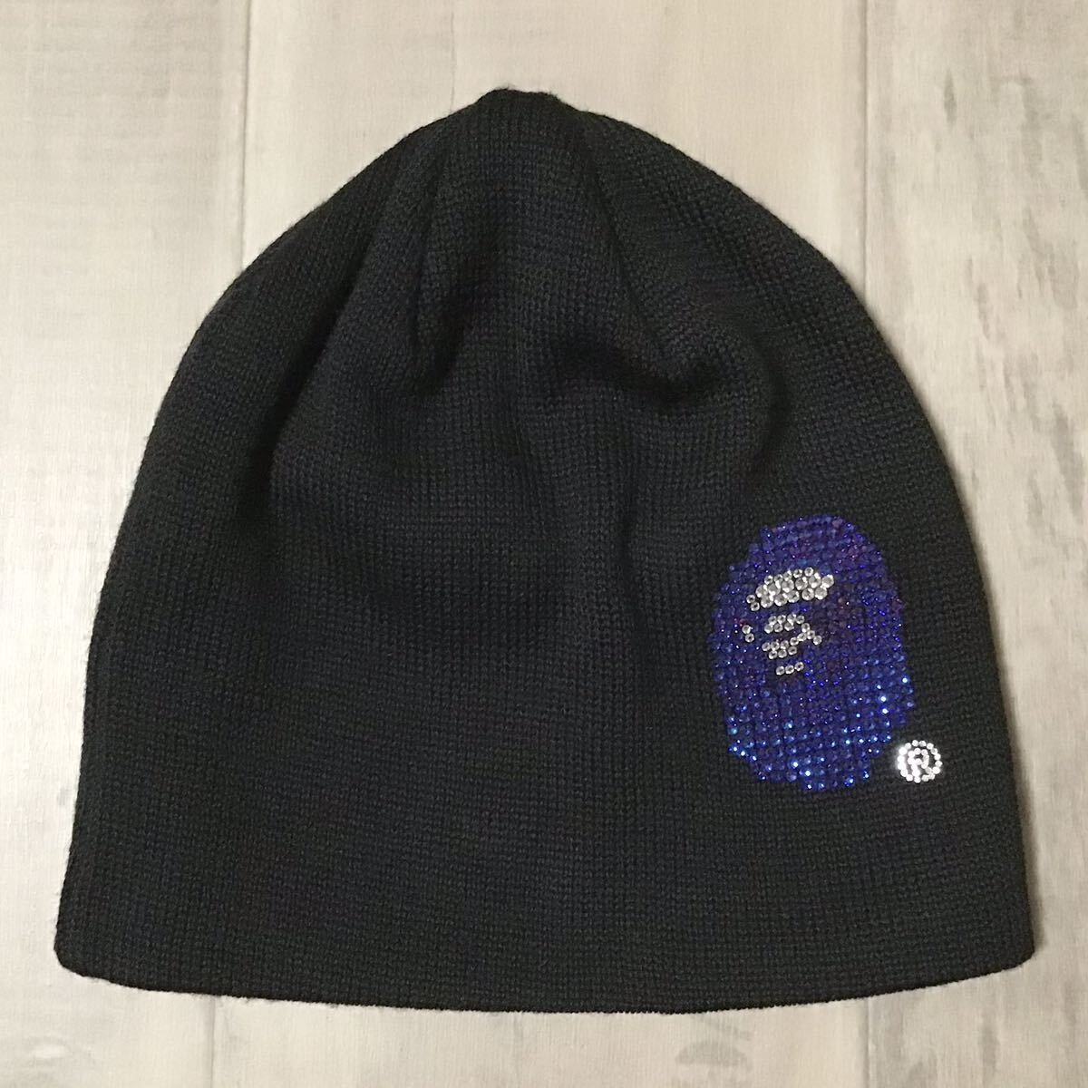 スワロフスキー APE FACE ニット キャップ a bathing ape BAPE Beanie knit cap エイプ ベイプ アベイシングエイプ swarovski NIGO