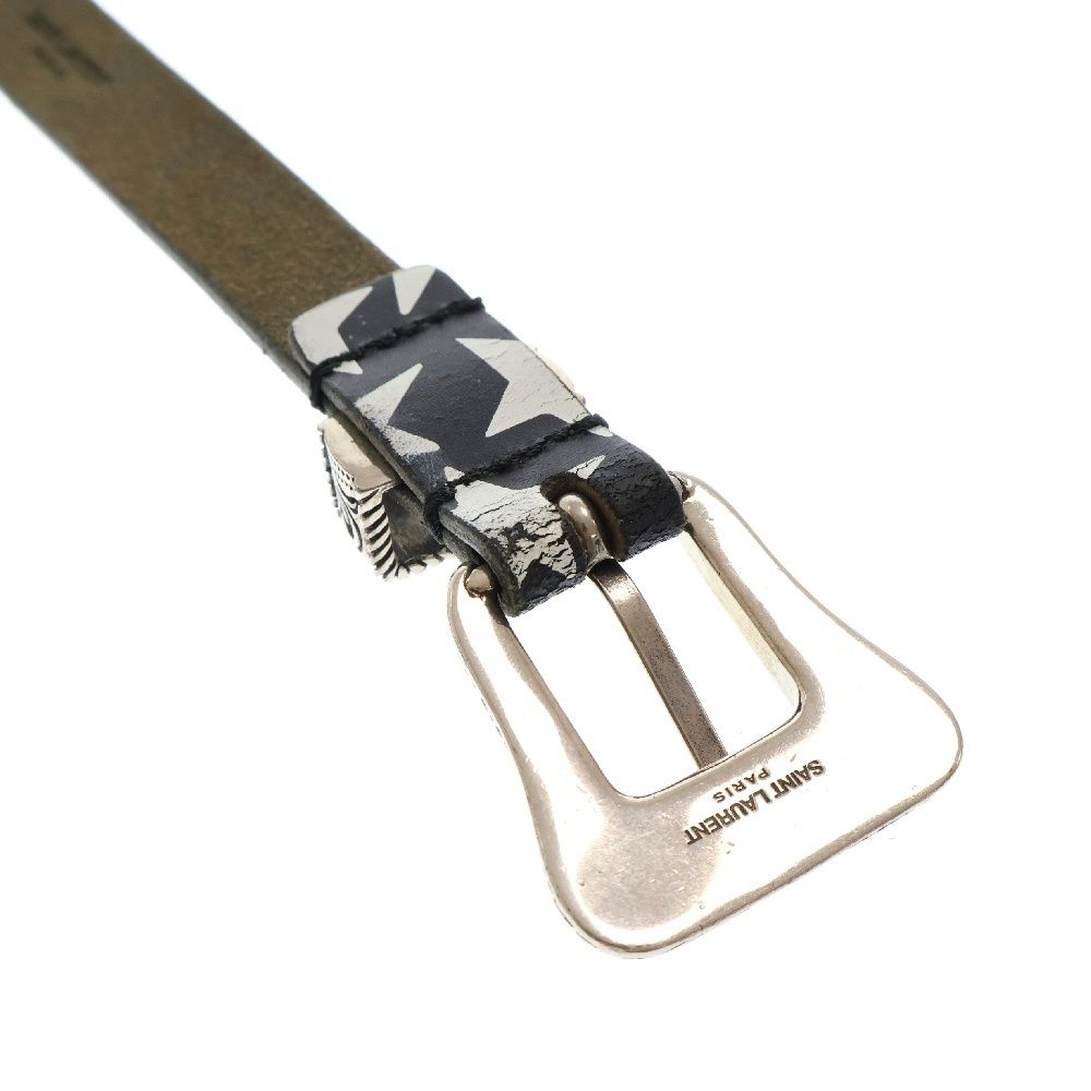 SAINT LAURENT PARIS (サンローランパリ) Western Buckle Leather Belt  