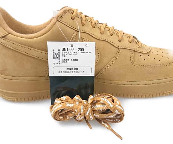 SUPREME ×NIKE DN1555-200 AIR FORCE 1 LOW W SP エアフォース シューズ Wheat  サイズUS10.5=28.5cm 正規品 / 29370