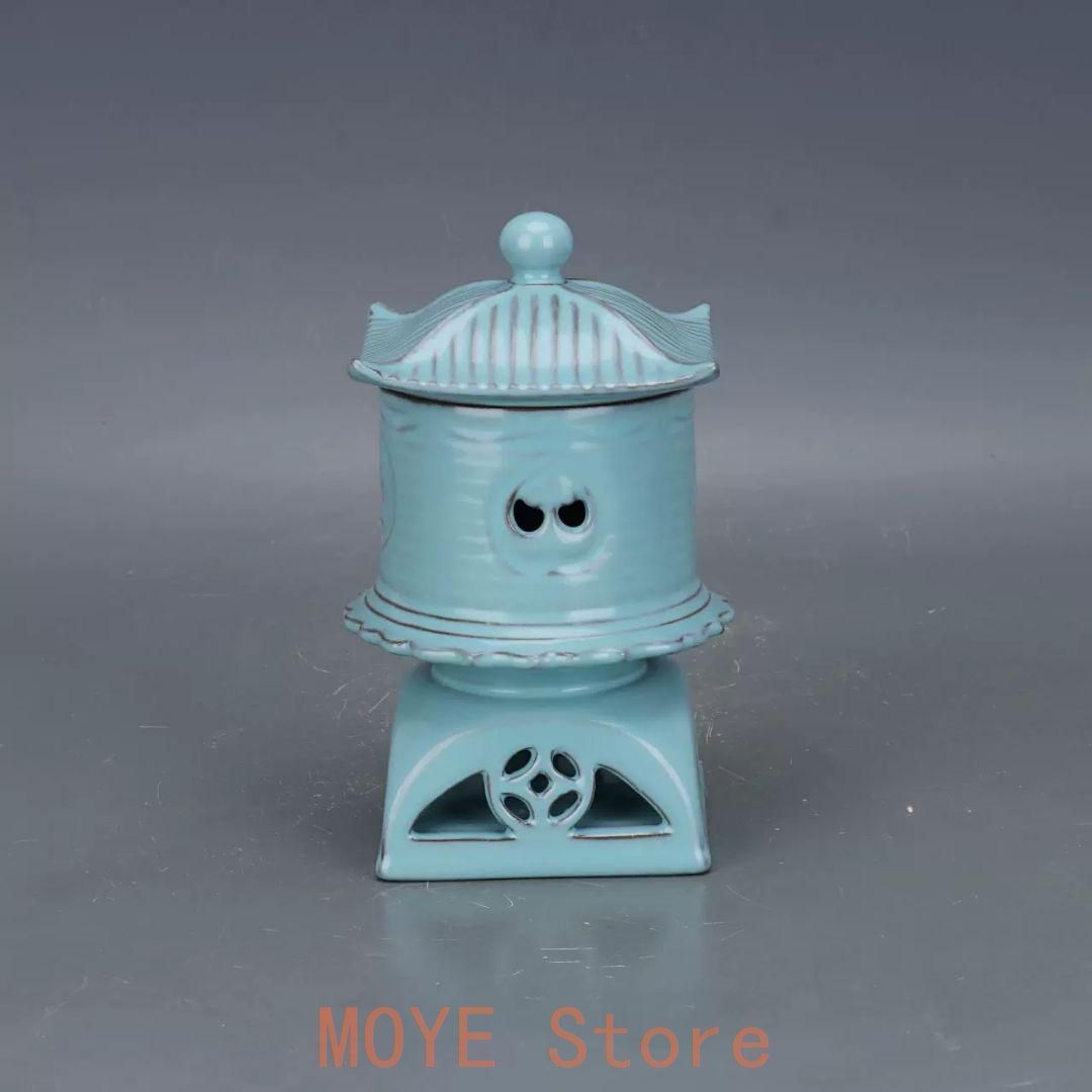宋汝窯鉄胎刻八卦紋薫香炉 香道具 景徳鎮 陶磁器 装飾品 現代工芸品美術品 置物 宋汝窯鉄胎刻八卦紋薫香炉 香道具 景徳鎮 陶磁器 装飾品 現代