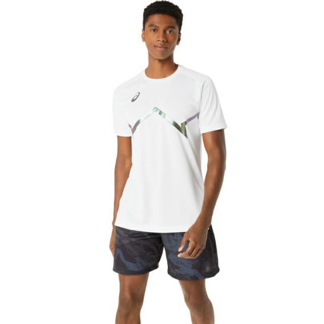 asics アシックス DRY PRINT SHORTSLEEVE SHI ブリリアントホワイト S 2063A290 100 | スポーツ スポーツウェア バスケットボール ドライプリント ウエア ト ップス 半袖 シャツ Tシャツ ユニセックス スポ