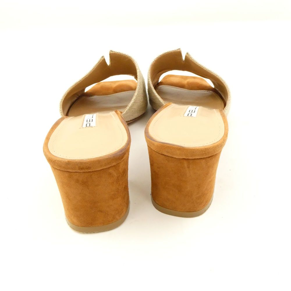 美品　PELLICO ペリーコ　リネンミュール　Vカット 美品 PELLICO ペリーコ 6225 キャンバス CANVAS ミュール 38
