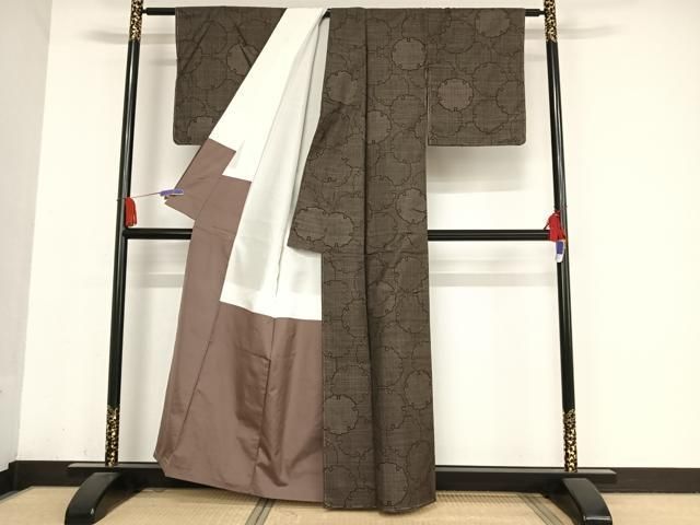 平和屋着物○本場大島紬 100亀甲 総詰め 薄緑色 正絹 逸品 AAAW5345br