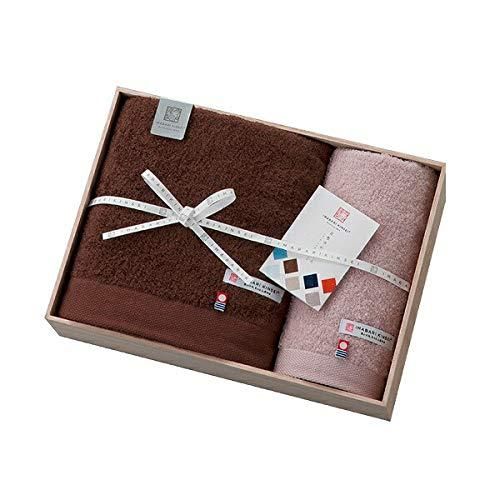 【新品・2営業日で発送】今治謹製 古色ゆかりいろ バス・フェイスタオルセット ブラウン IK3050