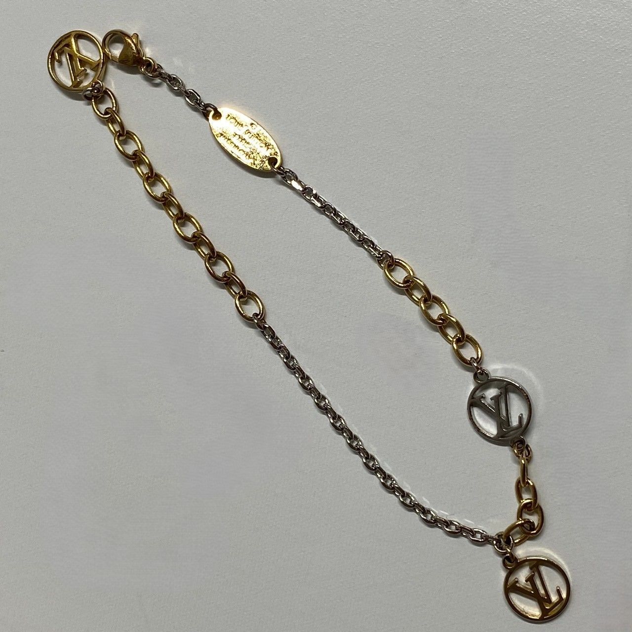 【美品】ルイヴィトン・ロゴマニア ブレスレット M68077 ゴールド×シルバー 楽天市場】中古 ルイヴィトン ブレスレット ロゴマニア M68077