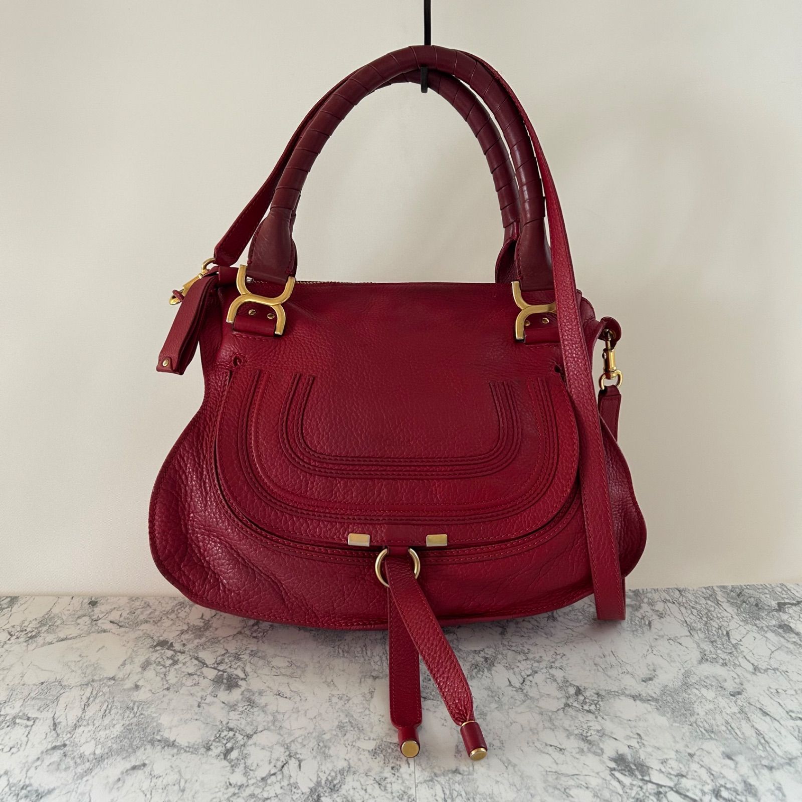クロエ　マーシー　レッド　 赤　バンドバッグ　ショルダーバッグ　2way Chloe クロエ マーシー レッド 赤 ショルダーバッグ ハンドバッグ