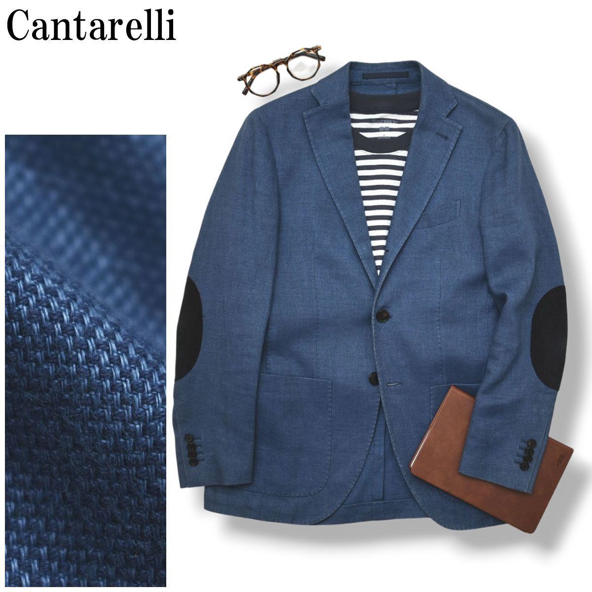 【リンク_スピード発送】Cantarelli カンタレリ ジャケット イタリア製 カンタレリ Sartoria Cantarelli コットンリネン