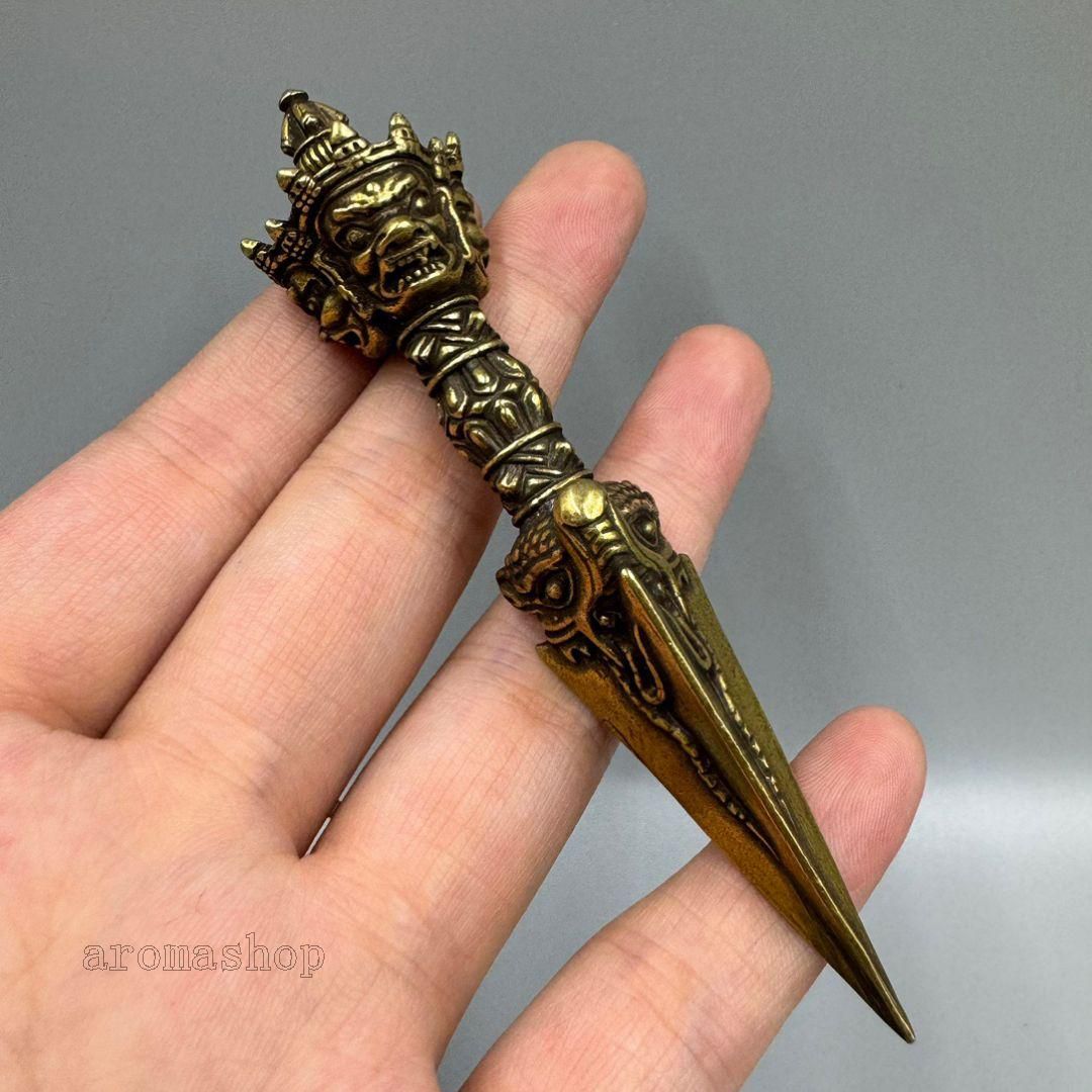 銅製 法器 象鼻金剛降魔杵 招財 辟邪 開運 装飾品 工芸品 置物