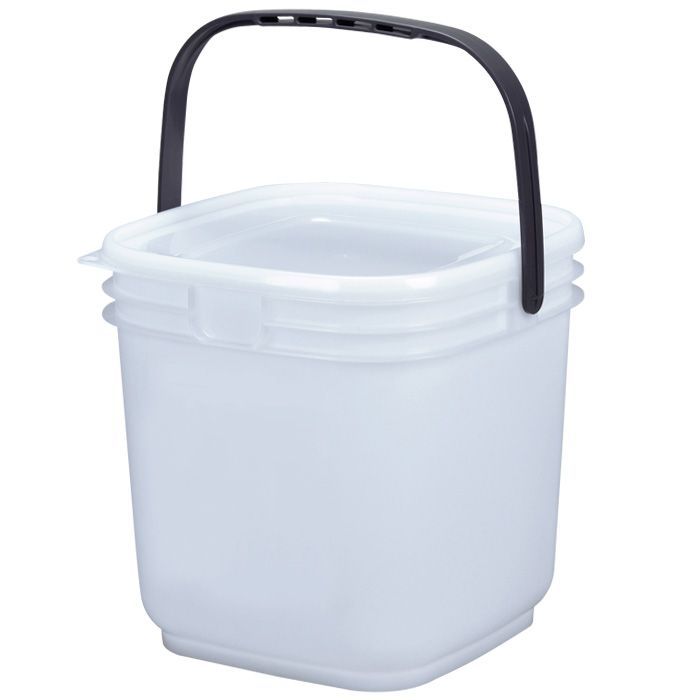 16個セット 伸和 SHINWA 密閉バケツ 蓋付き 20L 角型 防災 キャンプ 木炭 湿気 におい漏れない コマセバケツ角20 ナチュラル