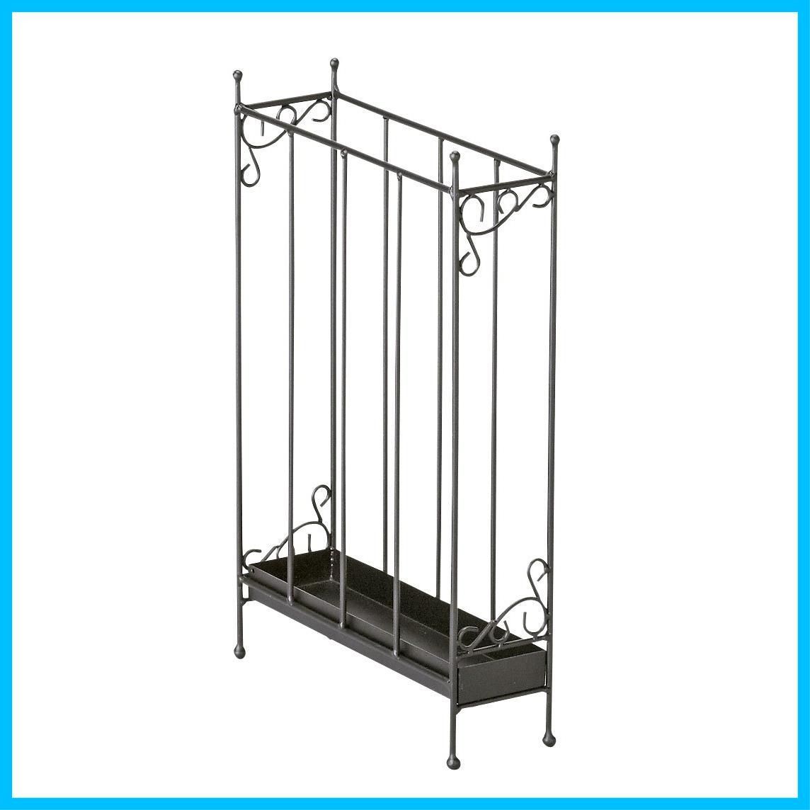 【人気商品】宮武製作所 傘立て DELSOL 幅10.5×奥行き30.5×高さ50cm ブラック トレイ着脱可能 DS-KB100S BK