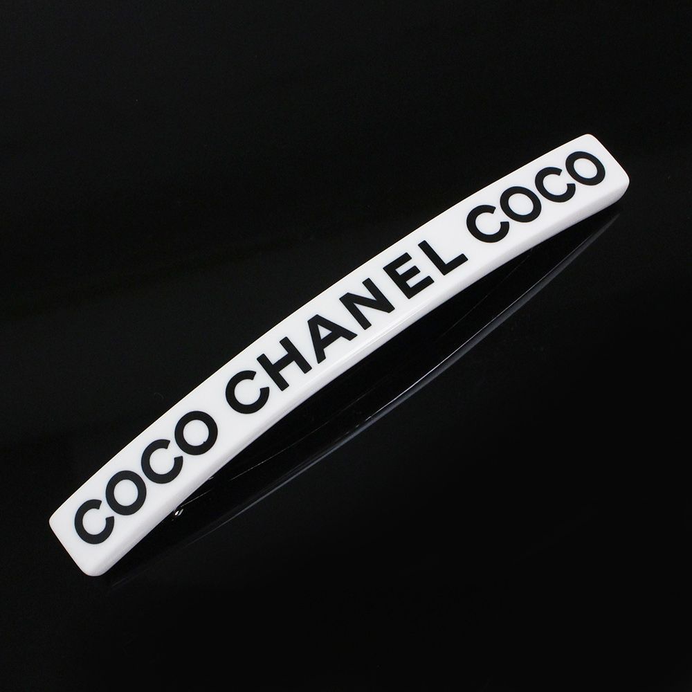 シャネル CHANEL COCO ロゴ ヘアアクセサリー バレッタ ホワイト