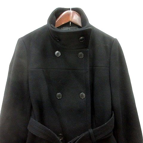 ミッシェルクラン ロングコート 黒 ブラック アンゴラ