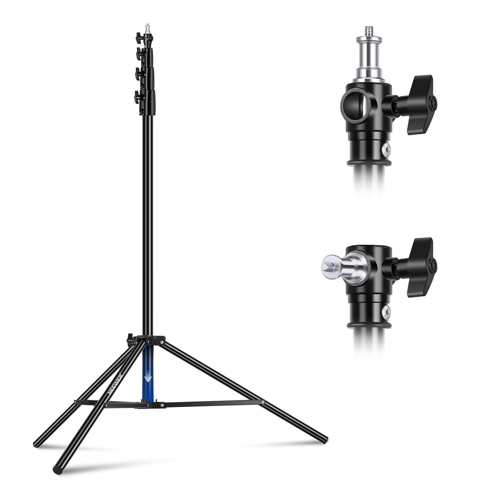 NEEWER 13ft|400cm エアクッションライトスタンド 頑丈な金属製写真三脚スタンド 1|4~3|8リバーシブルネジアダプターと3ウェイ取り付けインターフェース付き 最大荷重 6.5lb|3kg ST-400AC