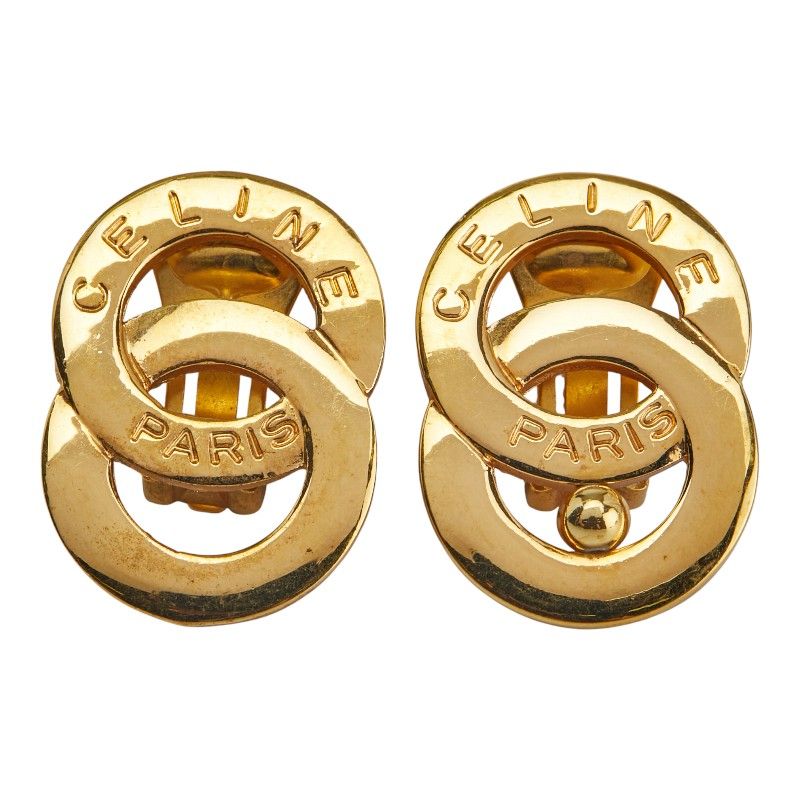 セリーヌ ロゴ ラウンド サークル ゴールド メッキ レディース CELINE 1-0235310