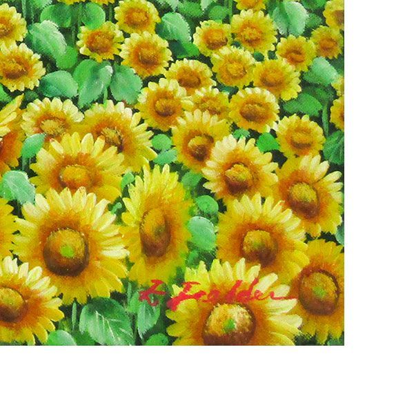 絵画　油彩画　ひまわり　F6 油彩画 フィールダー 「ひまわり」 F6号 油絵 額入り 風景画