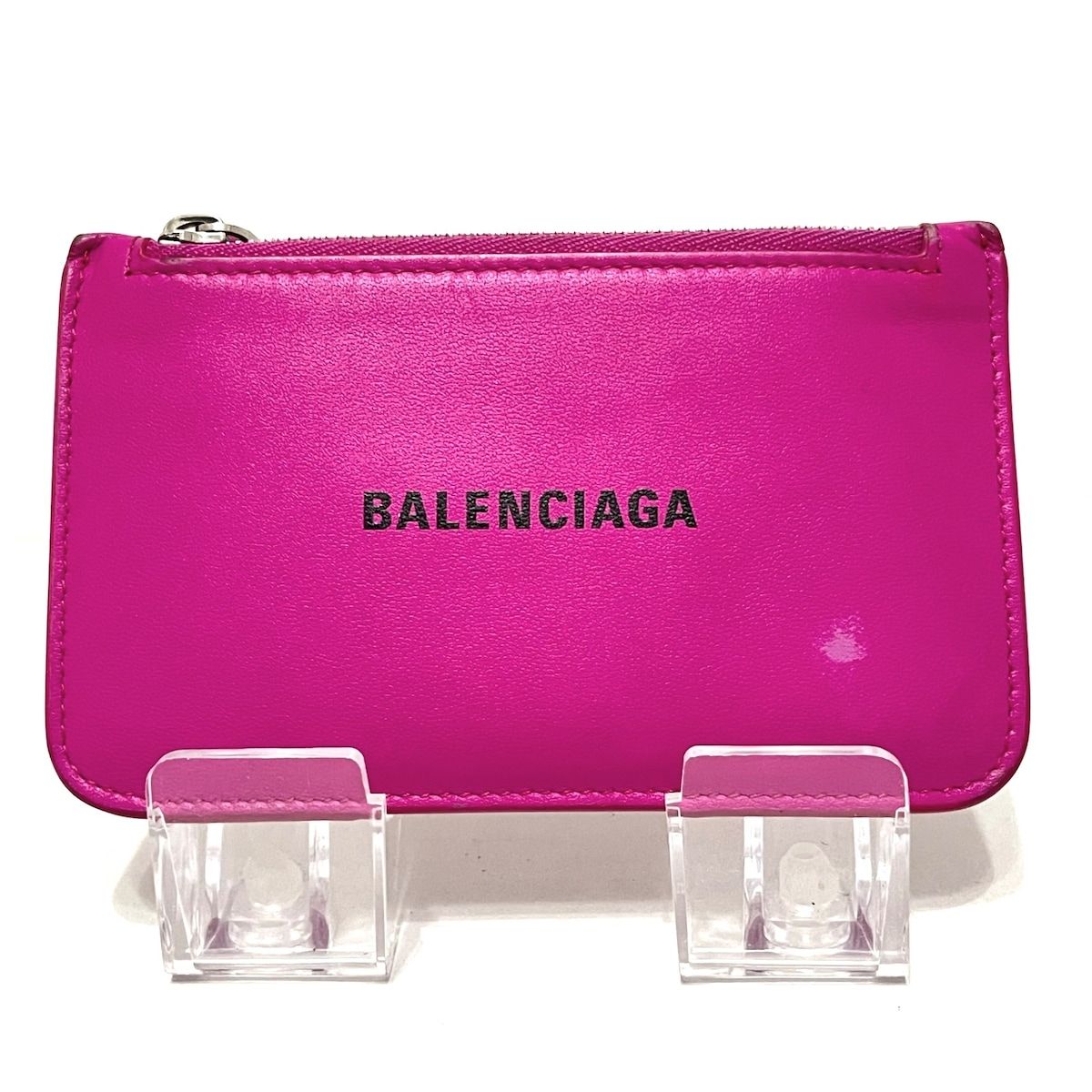 BALENCIAGA(バレンシアガ) コインケース - 594214 ピンク×黒 カードケース付き レザー - メルカリ