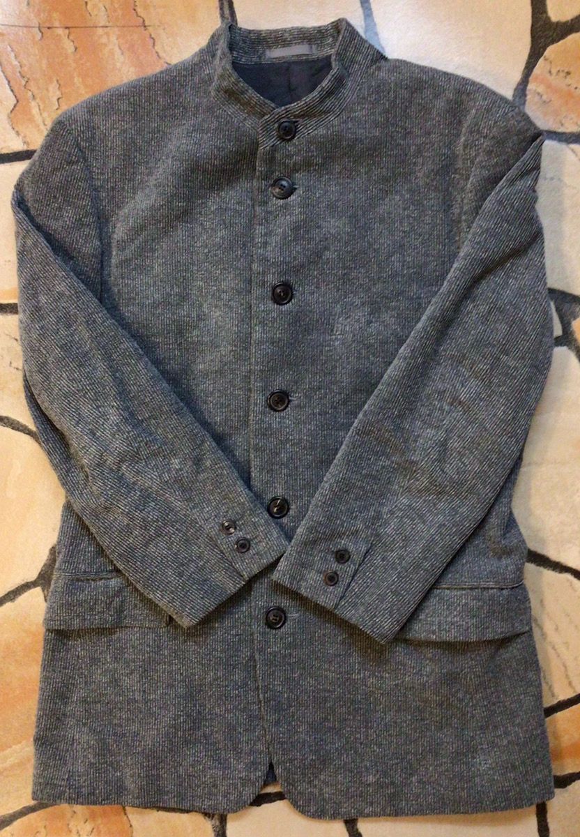 ISSEY MIYAKE MEN ノーカラーグレーウールジャケット ISSEY MIYAKE MEN ノーカラーグレーウールジャケット