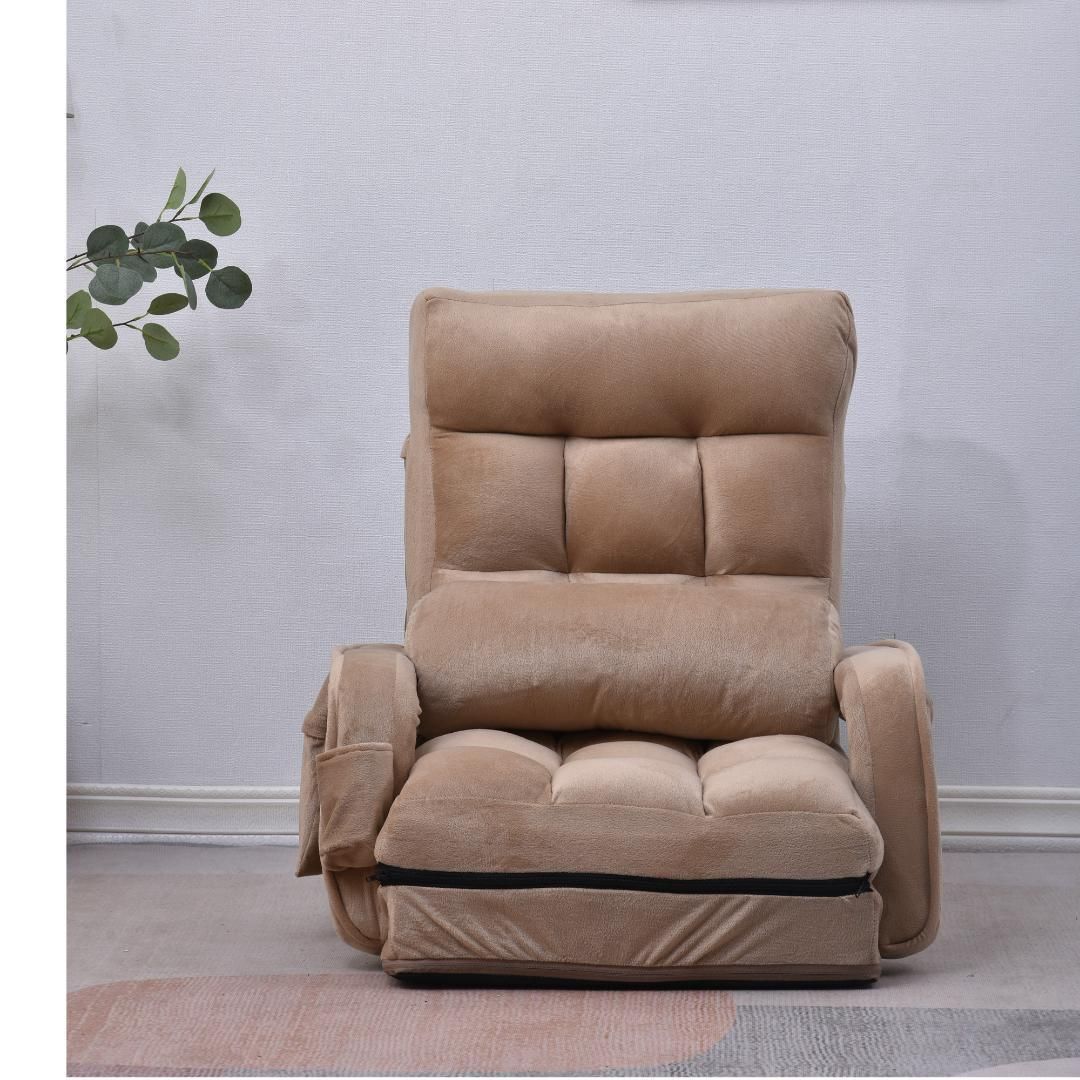 【美品】座椅子 14段階調整可能　リクライニング 座椅子リクライニング14段ギア リクライニングチェアーコンパクト